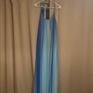 Blue ombré maxi dress